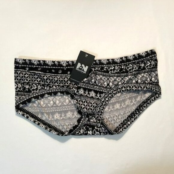 N2N Bodywear Size L Provence Micro Boxer Briefs/Trunks - Black/White - Batik - Picture 7 of 14